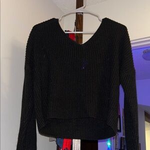 Say What? Black V-Neck Sweater